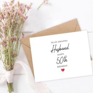 Averaze To An Amazing Husband Happy 50Th Birthday - Husband Birthday Card 50 - Fiftieth Birthday Card - Husband 50th Birthday Card, 5 x 7 inches