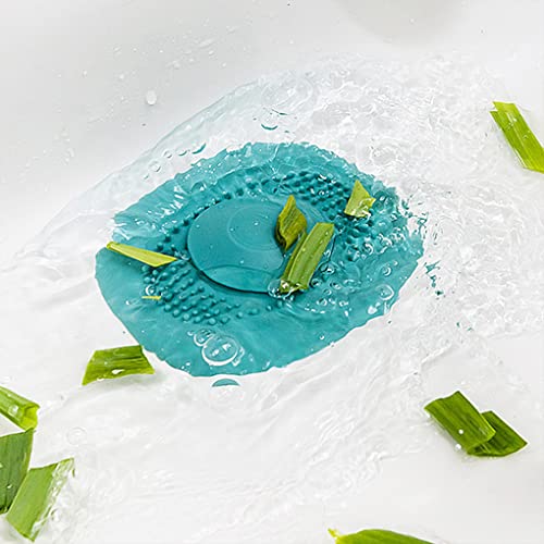 Hair Catcher and Hair Drain Stopper, 2 in 2 Sink Drain Cover, Shower Sink Drain Cover, Plastic Durable Hair Stopper Shower Drain Covers for Shower Bathtub Tub Bathroom Kitchen Sink Green