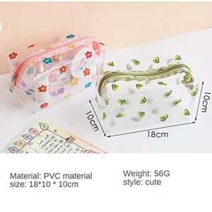 Cute Pencil Case Preppy Floral Pencil Pouch Big Capacity Preppy Stuffs Gift Clear Kawaii Makeup Cosmetic Travel Bag (floral)