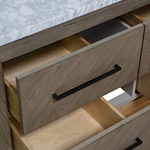 Avery 42-inch Bathroom Vanity (Carrara/Gray Oak): Includes Gray Oak Cabinet with Stunning Carrara Marble Countertop and White Ceramic Sink