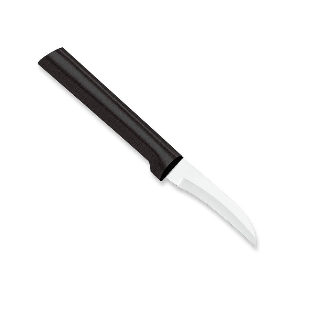 RADA Cutlery Curved Paring Knife Blade Stainless Steel Resin USA, 6-1/8 Inch, Black handle, 6 Pack