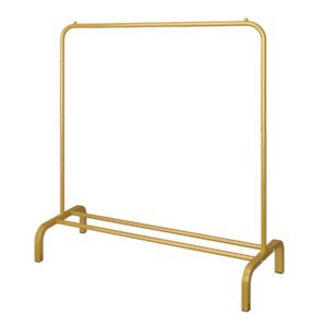 jiuyotree metal 43.3 inches garment rack with bottom shelf clothing rack for hanging clothes coats skirts shirts sweaters gold