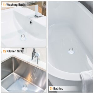 uxcell Rubber Sink Plug, Clear Drain Stopper Fit 2-1/8" to 2-3/16" Drain with Hanging Ring for Bathtub Kitchen and Bathroom