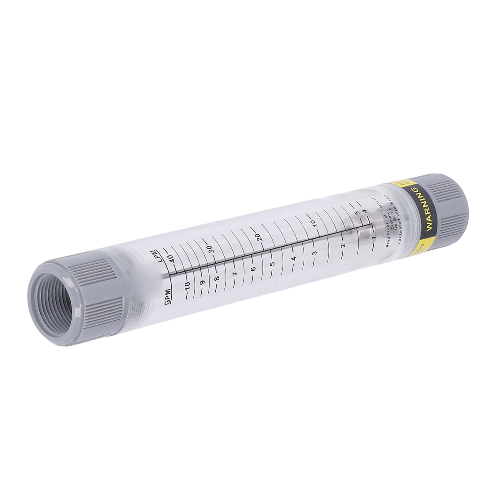 Flowmeter Flow Measuring Tool,Liquid Flow Flowmeter Tube Type 1‑10GPM Accurate Scale Transparent Acrylic Water Flow Meter G1 Female Thread, Water Rotameter Instantaneous for Factory Industry