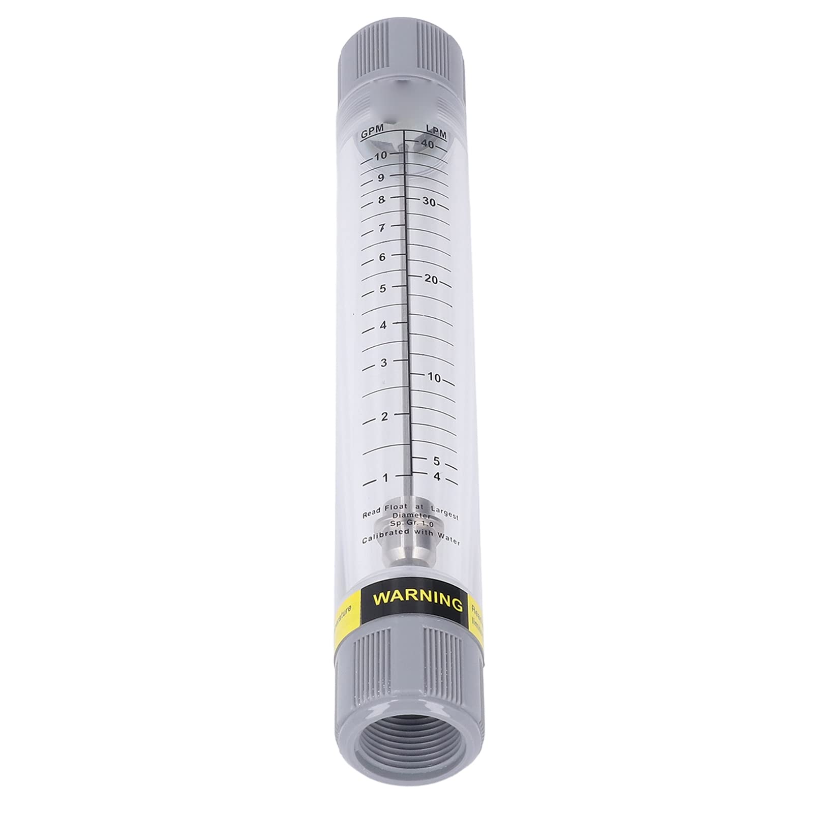 Flowmeter Flow Measuring Tool,Liquid Flow Flowmeter Tube Type 1‑10GPM Accurate Scale Transparent Acrylic Water Flow Meter G1 Female Thread, Water Rotameter Instantaneous for Factory Industry