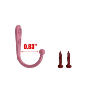 MY MIRONEY 10 Pack Pink Coat Hooks 1.73" x 0.51" Zinc Alloy Wall Mounted Hanger Hook Hardware Wall Hooks for Hanging Coat, Towel, Key, Hat, Cap, Cup