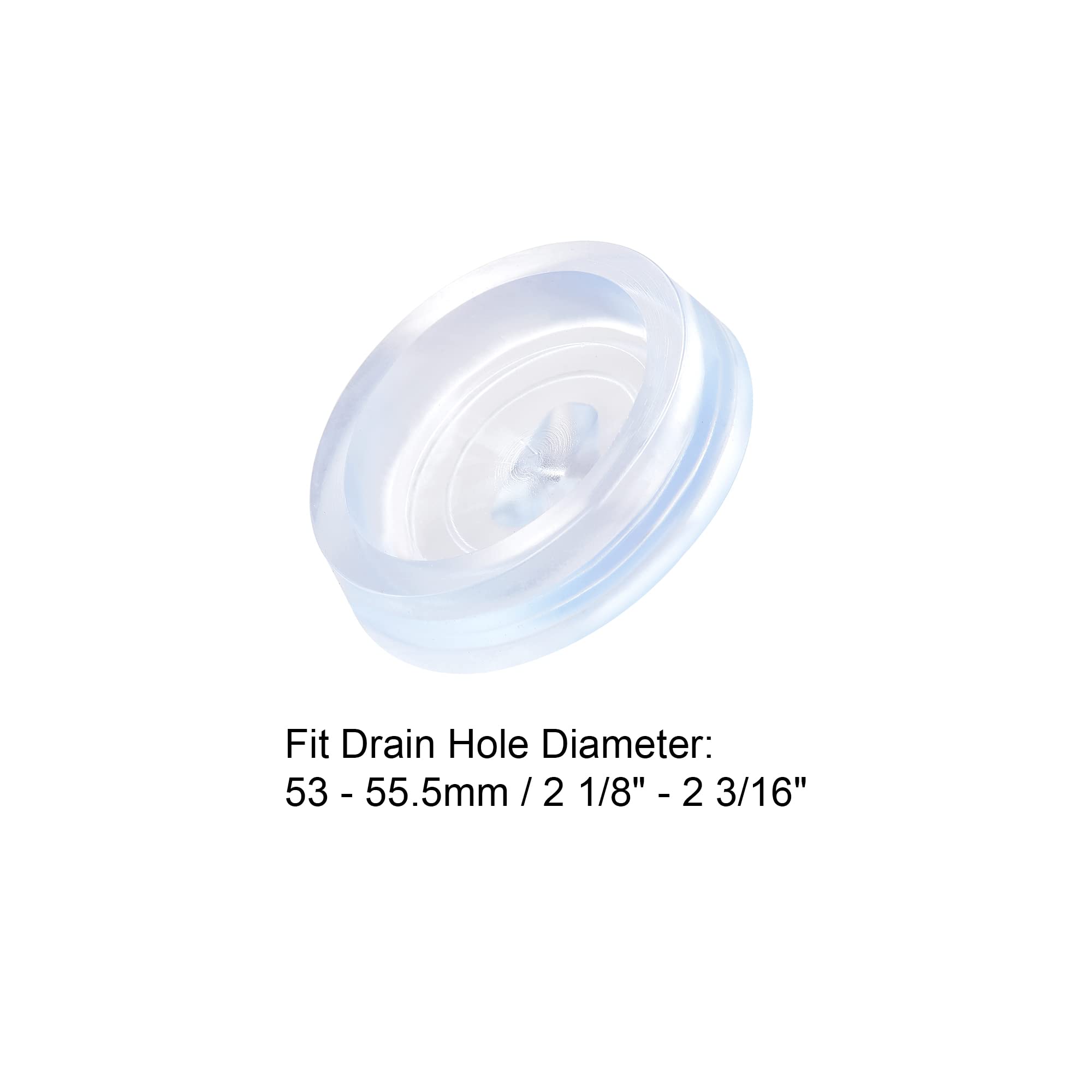 uxcell Rubber Sink Plug, Clear Drain Stopper Fit 2-1/8" to 2-3/16" Drain with Hanging Ring for Bathtub Kitchen and Bathroom