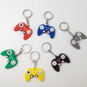 NSBELL 24PCS Video Game Controller Keychains in 6 Colors Video Game Party Controller Handle Key Ring Game Controller Keychain for Video Game Party Favors Birthday Baby Shower