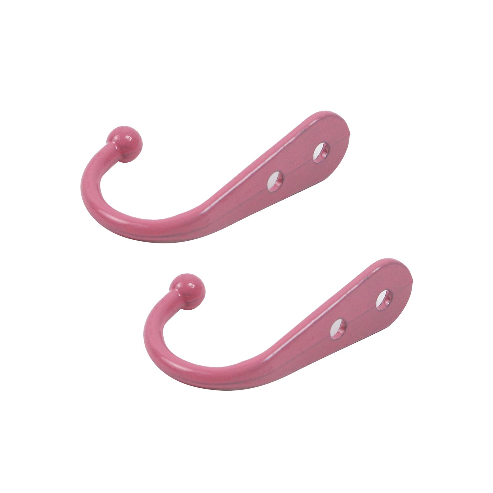 MY MIRONEY 10 Pack Pink Coat Hooks 1.73" x 0.51" Zinc Alloy Wall Mounted Hanger Hook Hardware Wall Hooks for Hanging Coat, Towel, Key, Hat, Cap, Cup