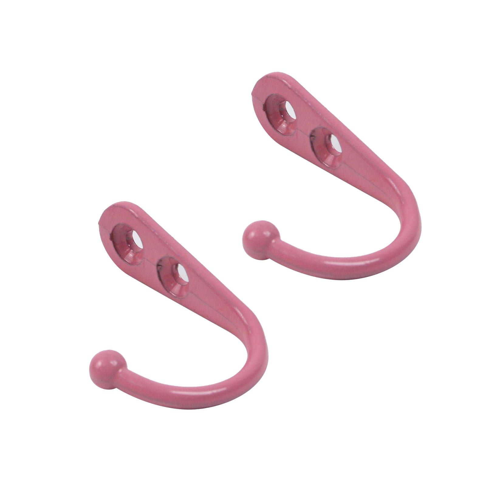 MY MIRONEY 10 Pack Pink Coat Hooks 1.73" x 0.51" Zinc Alloy Wall Mounted Hanger Hook Hardware Wall Hooks for Hanging Coat, Towel, Key, Hat, Cap, Cup