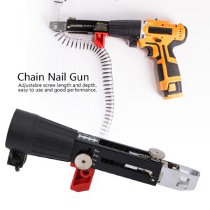 Auto Feed Screw Guns, Collated Screw Guns Chain Nail Guns Adapter Automatic Electric Drill Screw Tightening Equipment Installed on Electric Drill for Gypsum Board/Partition Wall/Wood Board/Ceiling