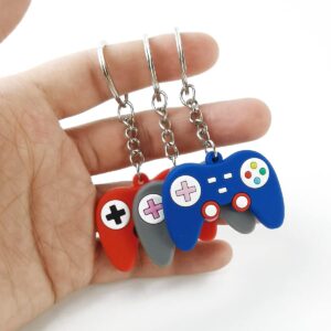 NSBELL 24PCS Video Game Controller Keychains in 6 Colors Video Game Party Controller Handle Key Ring Game Controller Keychain for Video Game Party Favors Birthday Baby Shower