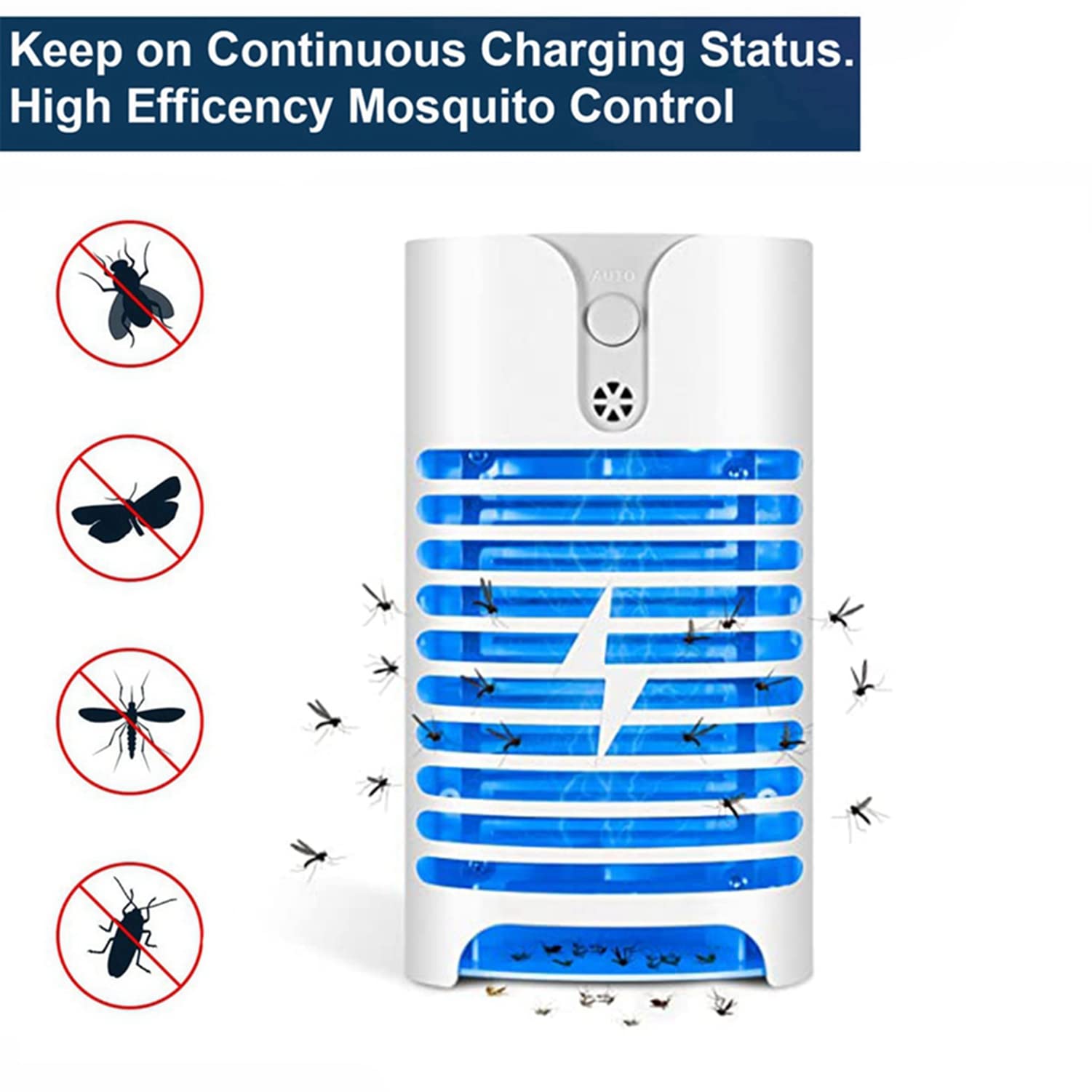 Electric Mosquito Trap Indoor, Tombux Plug-in Bug Zapper Insect Killer /Catcher for Gnat,Mosquitoes,Fruit Flies (1 PC)