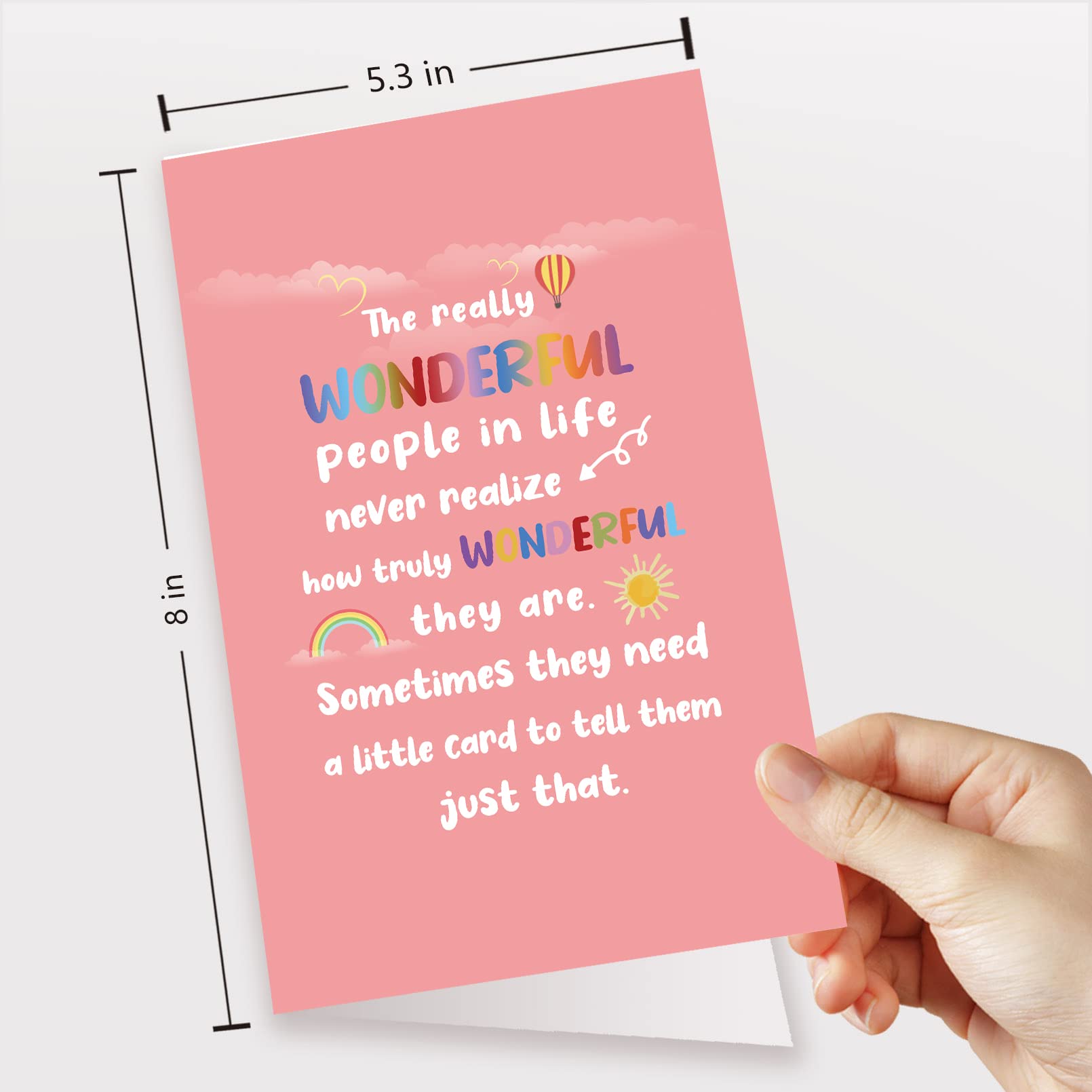 Sweet Positivity Card, Cute Encouragement Card, Thank You Card for Friend, Self Confidence Card, Friendship Card, Wonderful People