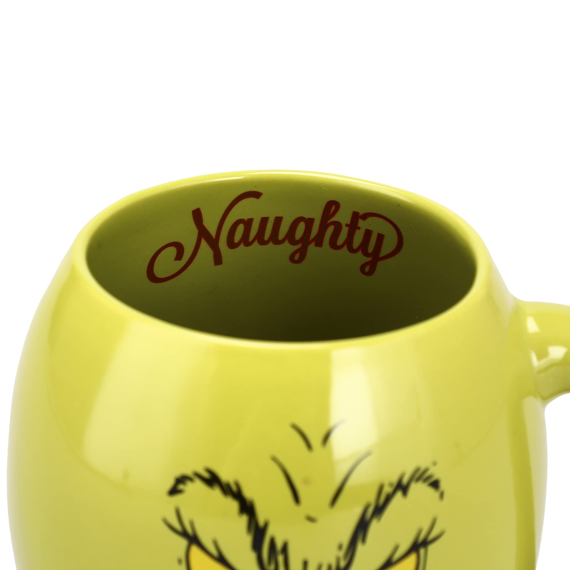 Bioworld Grinch Naughty And Nice 18 Oz Oval Sculpted Ceramic Mug