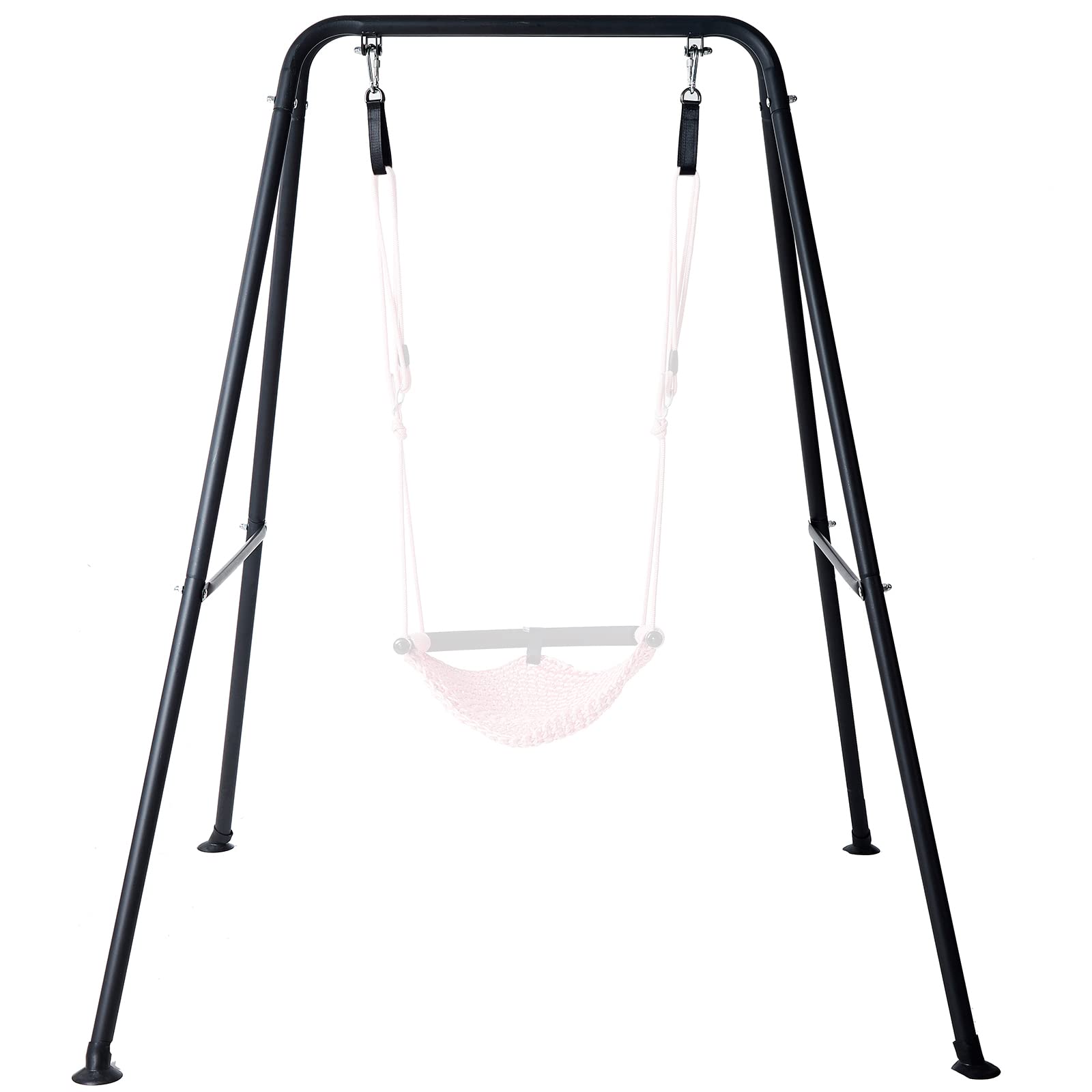 Hi-Na Metal Frame Full Steel Swing Stand, Hold up to 440 lbs, Outdoor or Indoor Hanging Swing Stand only, Swings not Included Black