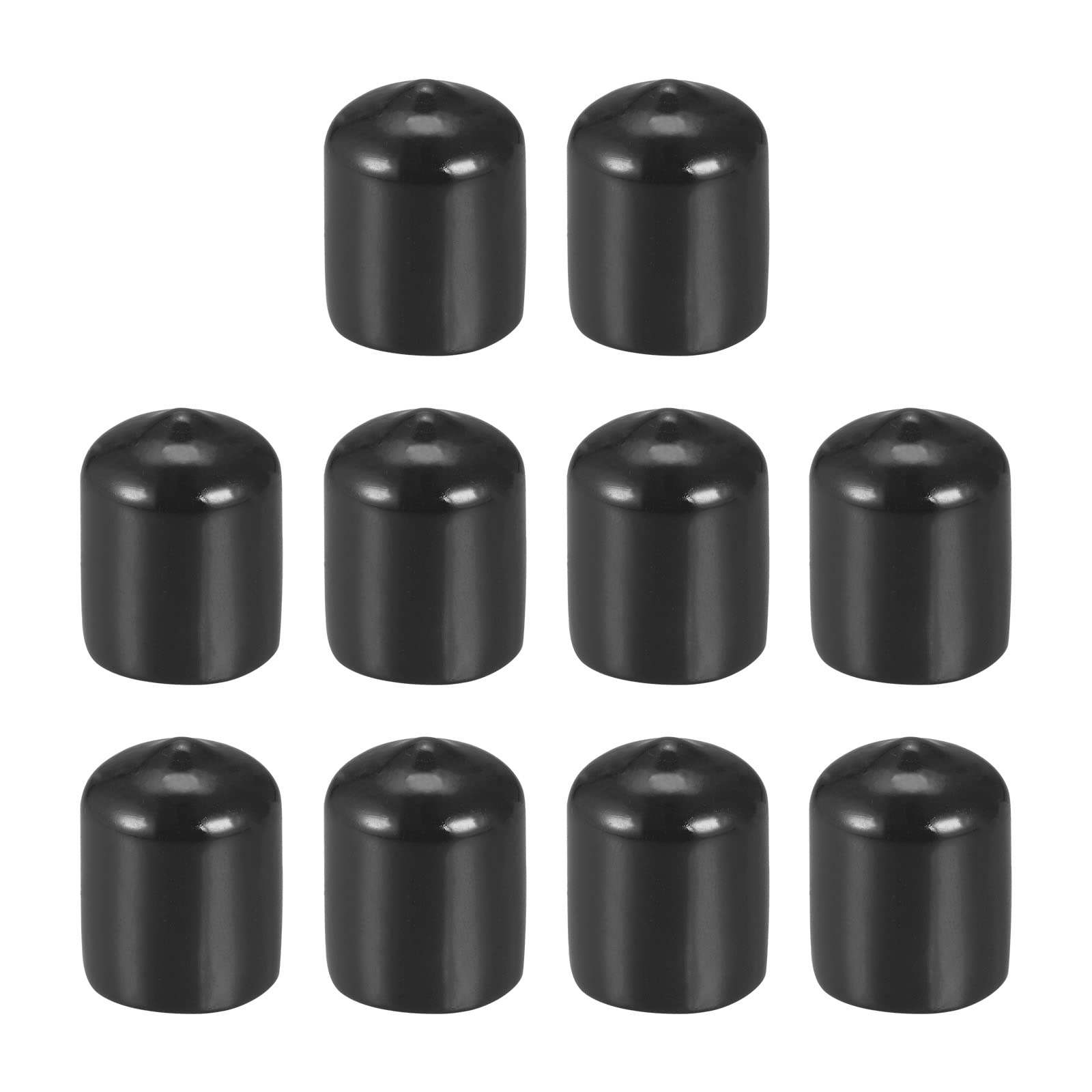 DMiotech 10 Pack 5/8" ID Black Screw Thread Protectors Rubber End Caps Bolt Covers for Screw Bolt Furniture Pipe