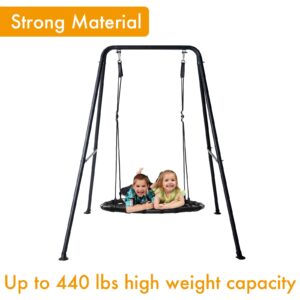 Hi-Na Metal Frame Full Steel Swing Stand, Hold up to 440 lbs, Outdoor or Indoor Hanging Swing Stand only, Swings not Included Black