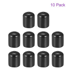 DMiotech 10 Pack 5/8" ID Black Screw Thread Protectors Rubber End Caps Bolt Covers for Screw Bolt Furniture Pipe