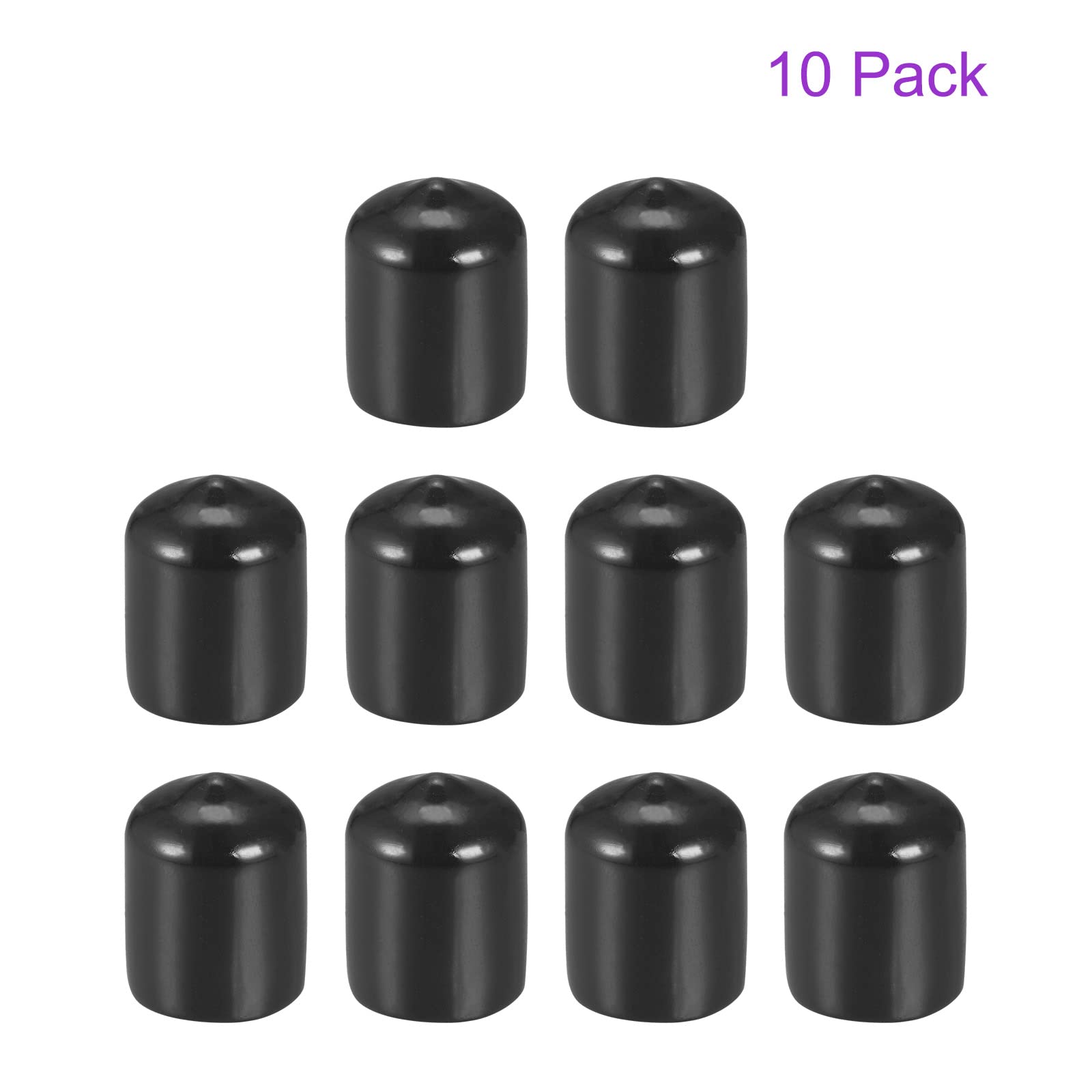 DMiotech 10 Pack 5/8" ID Black Screw Thread Protectors Rubber End Caps Bolt Covers for Screw Bolt Furniture Pipe