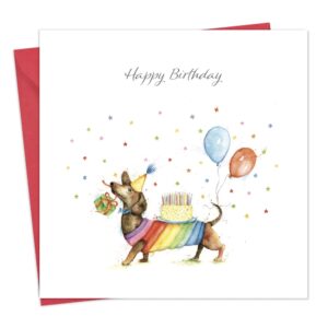 twizler birthday card sausage dog - happy birthday card for men or women - birthday card for him or her - birthday card from the dog