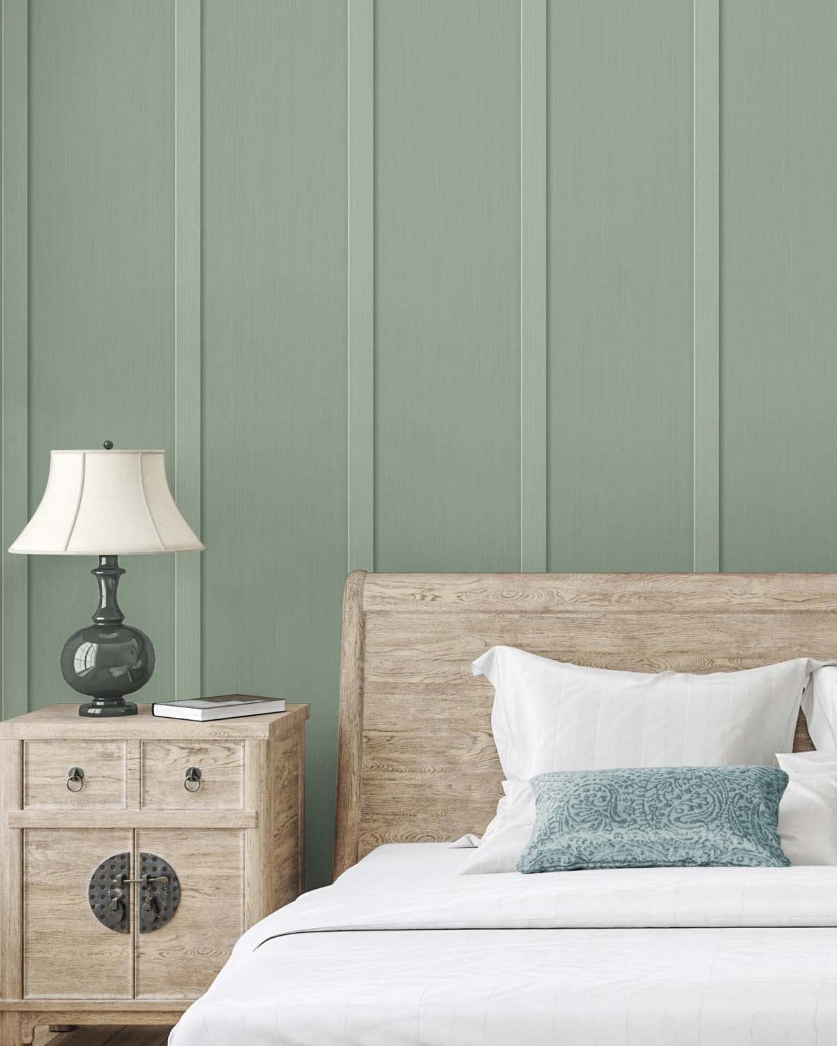 NextWall Faux Board and Batten Peel and Stick Wallpaper (Sage Green)