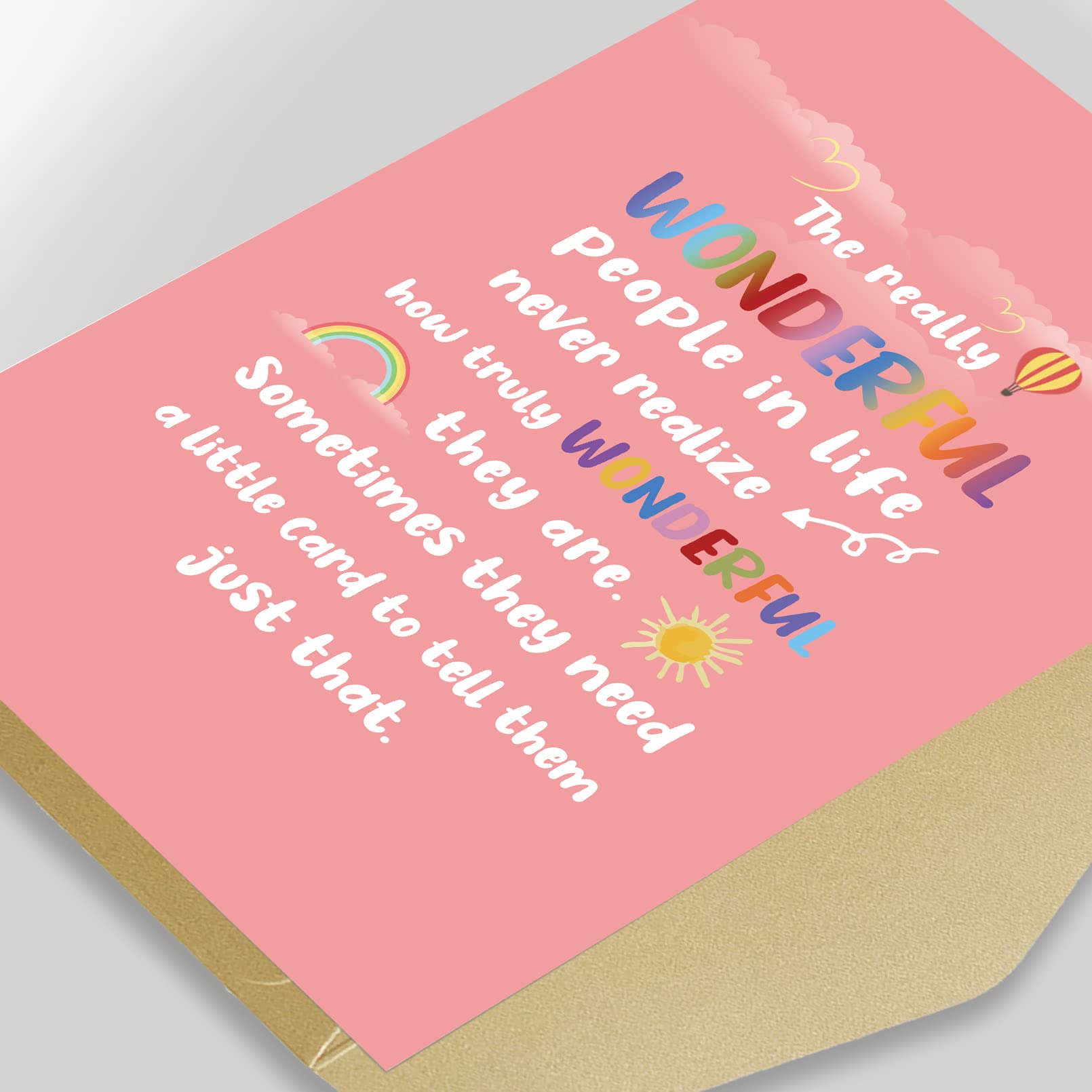 Sweet Positivity Card, Cute Encouragement Card, Thank You Card for Friend, Self Confidence Card, Friendship Card, Wonderful People