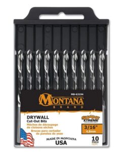 montana brands mb-63194 drywall cut out drill bits, 3/16", 10 pack