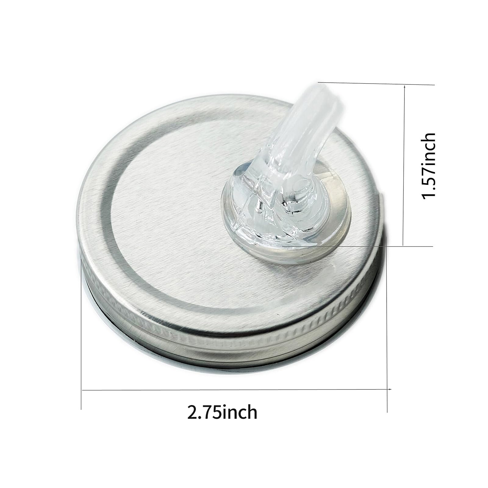 Mason Jar Lids with Pour Spouts,Moonshine Free Flow Pouring Dispenser,fit 2.75 Inch Regular Mouth Mason Jar,Dust Proof Cover,Silver QurHapzy(2Pack)