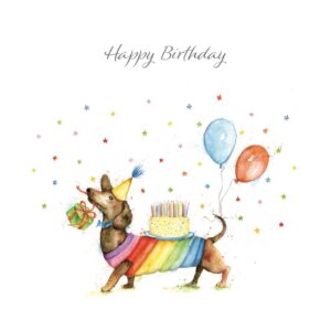 Twizler Birthday Card Sausage Dog - Happy Birthday Card for Men or Women - Birthday Card for Him or Her - Birthday Card from the Dog