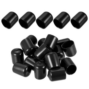 dmiotech 25 pack 3/4" id black screw thread protectors rubber end caps bolt covers for screw bolt furniture pipe