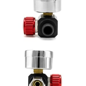 QWORK Air Pressure Regulator Kit, 1/4"-G Spray Paint Gun Air Adjusting Valve Regulator for Air Guns, Spray Guns and Air Tools, Airflow Regulator with Gauge and Adapter