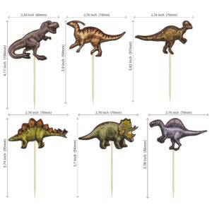 36Pcs Dinosaur Cupcake Toppers Roar Dinosaur Cupcake Picks Dino Cake Decorations for Kids Boys Dinosaur Theme Birthday Babyshower Party Decorations