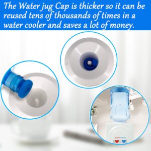 5 Gallon Water Jug Cap Reusable - Non-Spill 55mm Water Bottle Caps,Silicone Replacement Cap Lids Anti Splash 6 Pack