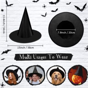 Hifunwu 12 Pieces Halloween Witch Hats Halloween Costume Witch Hat Witch Costume Accessory for Halloween Party Decorations