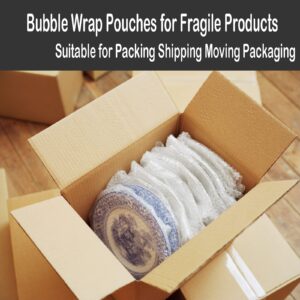 50Pcs Bubble Pouches Wrap 12”x12”, Clear Bubble Out Bags for Packing, Double Walled Moving Supplies Bubble Bags for Fragile Dishes China Plates, Bubble Pouch Bags for Shipping Storage Wrapping