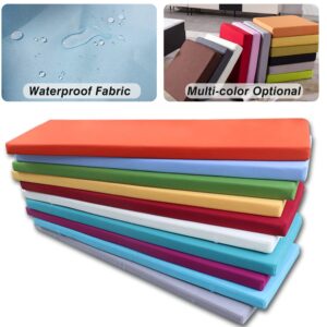 Custom Outdoor Waterproof Bench Cushion,Personalized Size Garden Patio Seat Cushion,Indoor/Outdoor Anti-Slip Foam Furniture Cushion,for Bay Window Cushion,Porch Swing Chair Pad