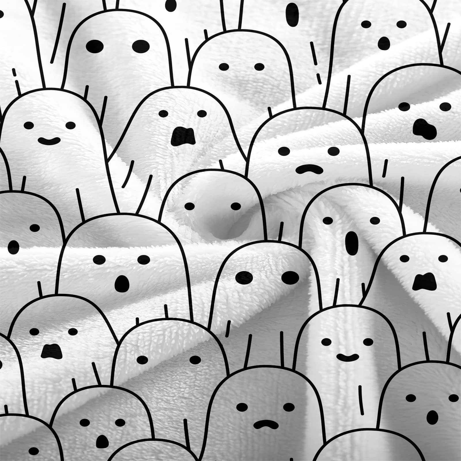 Merryword Ghost Halloween Blanket Cute Halloween Blanket White Ghost Pattern Halloween Throw Blanket Soft Lightweight Blanket for Bedroom Couch Sofa (Throw(50"x60"), Ghost)