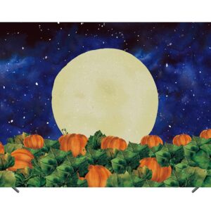 8x6ft Halloween Pumpkin Field Photography Backdrop Starry Sky Night Moon Halloween Background for Kids Baby Shower Birthday Party Autumn Banner Photo Booth, 8x6ft(240x180cm)