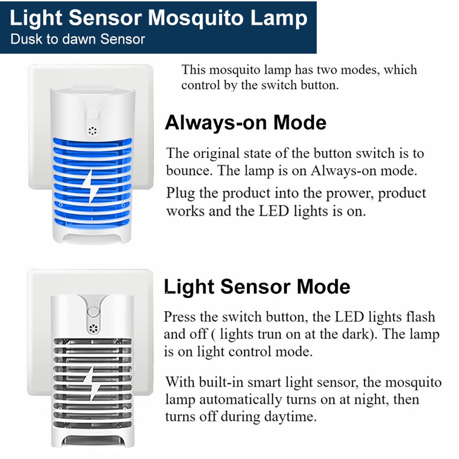 Electric Mosquito Trap Indoor, Tombux Plug-in Bug Zapper Insect Killer /Catcher for Gnat,Mosquitoes,Fruit Flies (1 PC)