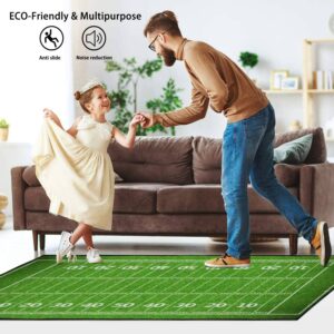 PeeNoke American Football Field Area Rug Outdoor Patio Rug Play Mat Floor Mat Modern Carpet Non-Slip Home Decor Living Room Bedroom Nursery, 6x9 ft