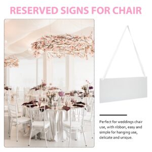 ULTECHNOVO DIY Acrylic Wedding Chair Signs Blank Clear for Mr Mrs Wedding Home Office Crafting for Bride Groom with Ribbon 6pcs