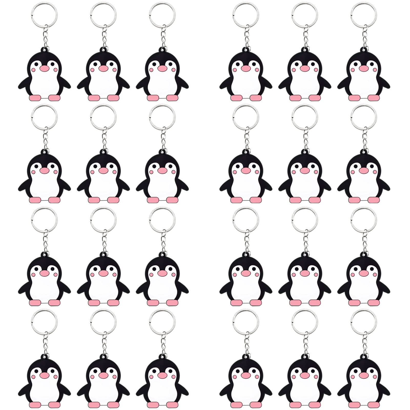 Elecrainbow 24 Pack Penguin Keyring Pack Party Favor for Penguin Lover, Guest Return Gift, Animal Themed Party, Baby Shower, Birthday