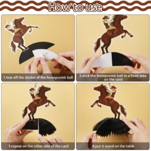 9 Pcs Western Cowboy Honeycomb Centerpieces Wild Western Party Decorations West Cowboy Party Favors for Kids Birthday Party Baby Shower