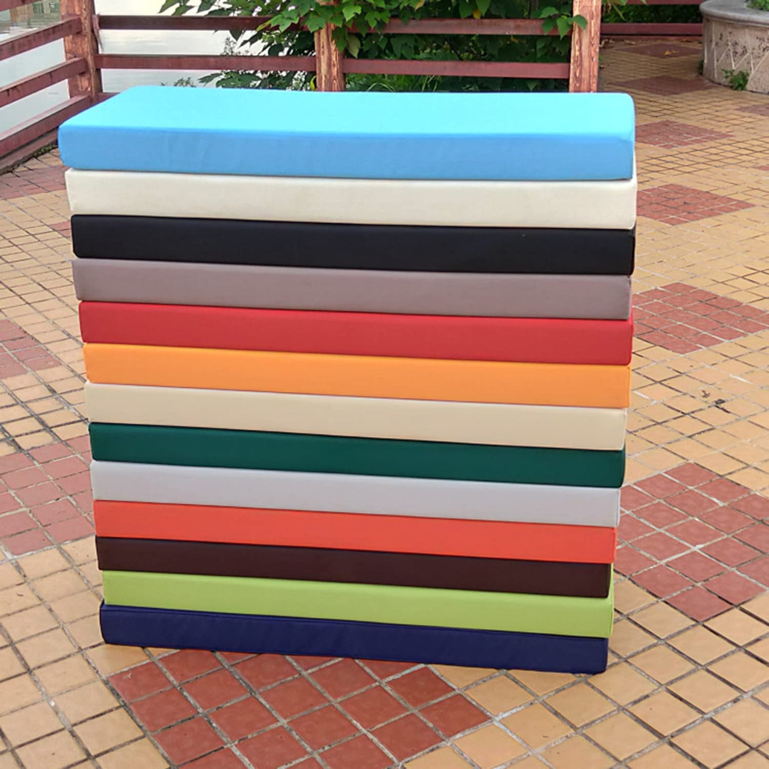 Custom Outdoor Waterproof Bench Cushion,Personalized Size Garden Patio Seat Cushion,Indoor/Outdoor Anti-Slip Foam Furniture Cushion,for Bay Window Cushion,Porch Swing Chair Pad