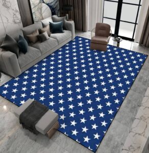 area rug non-slip rug style seamless white stars blue indoor outdoor living room bedroom kids room carpet runner rug home decor doormat yoga mat patio floor mat