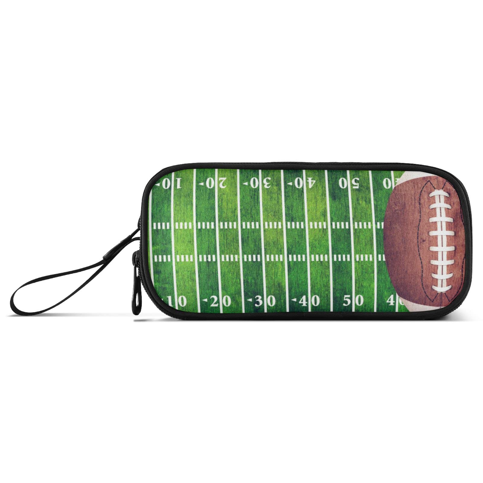 J JOYSAY Retro American Football Field Pencil Case Large Big Capacity Pencil Bag for Girls Boys Zipper Stationery Bag Office Organizer for Adults Business Office