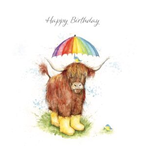 Twizler Birthday Card Highland Cow – Happy Birthday Card for Men or Women - Birthday Card for Him or Her - Unisex Card