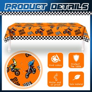 Dirt Bike Birthday Party Decorations Tablecloths Motorcycle Table Covers Dirt Bike Theme Table Covers Checkered Racing Baby Shower Party Favor Party Supplies(2 Pieces)