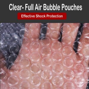 50Pcs Bubble Pouches Wrap 12”x12”, Clear Bubble Out Bags for Packing, Double Walled Moving Supplies Bubble Bags for Fragile Dishes China Plates, Bubble Pouch Bags for Shipping Storage Wrapping